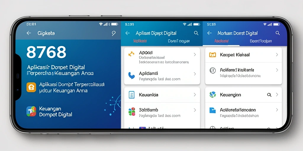 Antarmuka aplikasi Dompet Digital 8768 yang mudah digunakan.