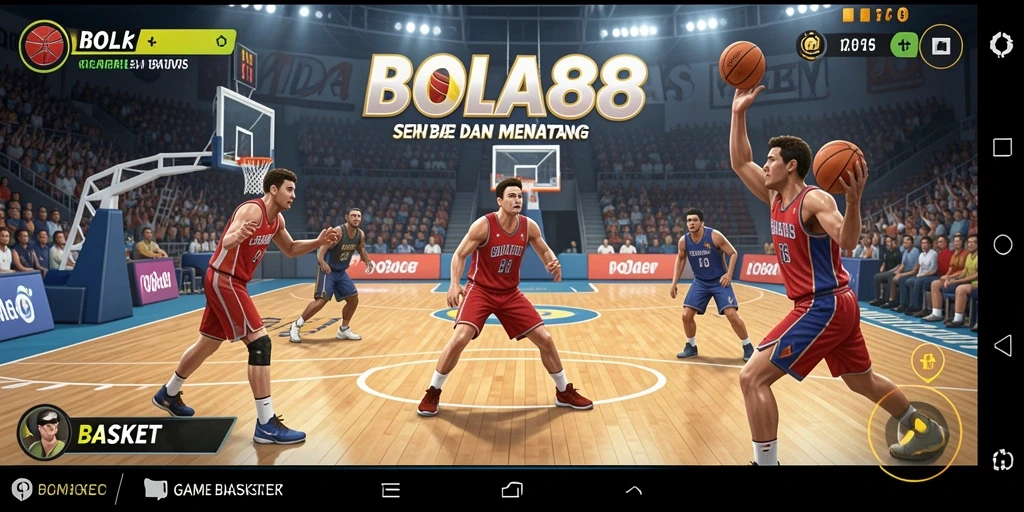 Tampilan antarmuka BOLA88 yang menarik dengan elemen basket yang dinamis.