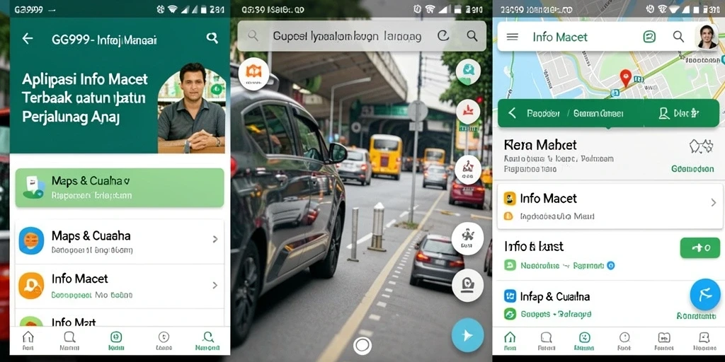 Antarmuka aplikasi GG999 menampilkan informasi lalu lintas secara jelas dan informatif.