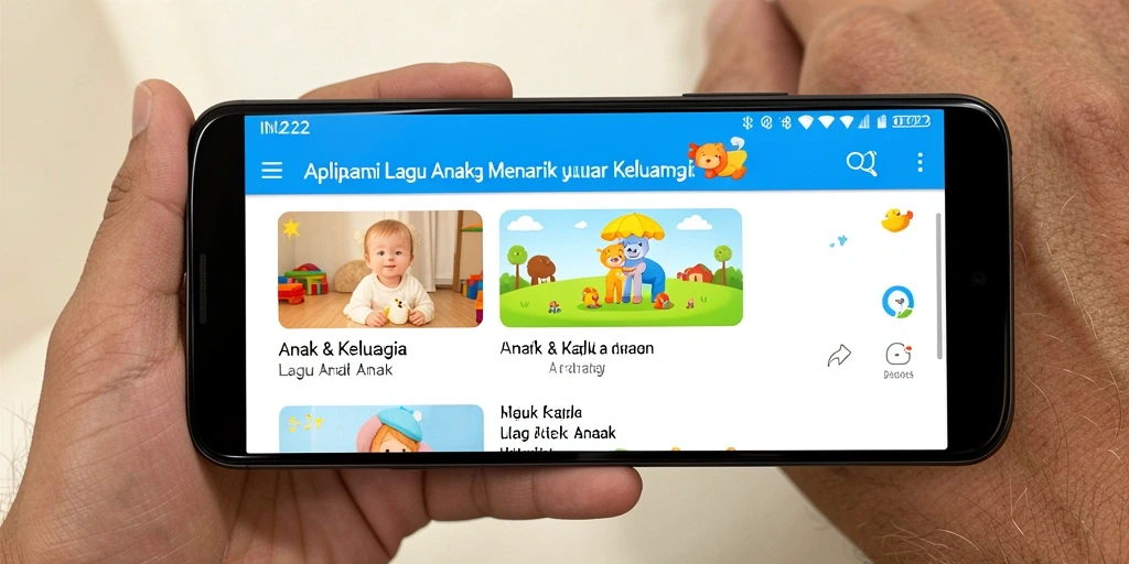 Antarmuka aplikasi IN22 yang menyenangkan untuk anak-anak.