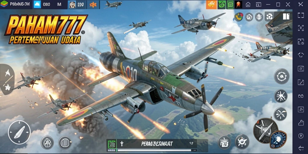 Antarmuka game Perang Pesawat yang menarik dan intuitif.