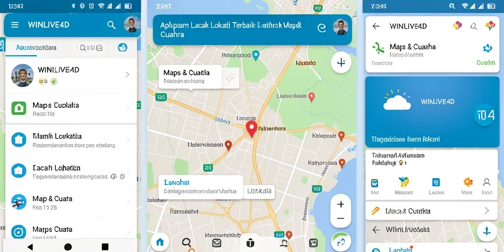 Antarmuka aplikasi WINLIVE4D untuk pelacakan lokasi real-time.